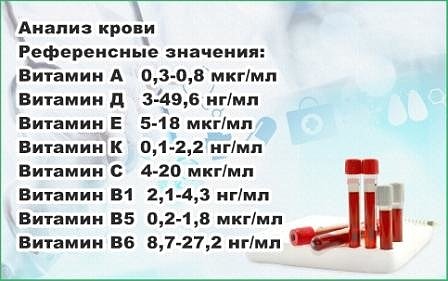 Результаты анализа на витамины Результаты анализа на витамины