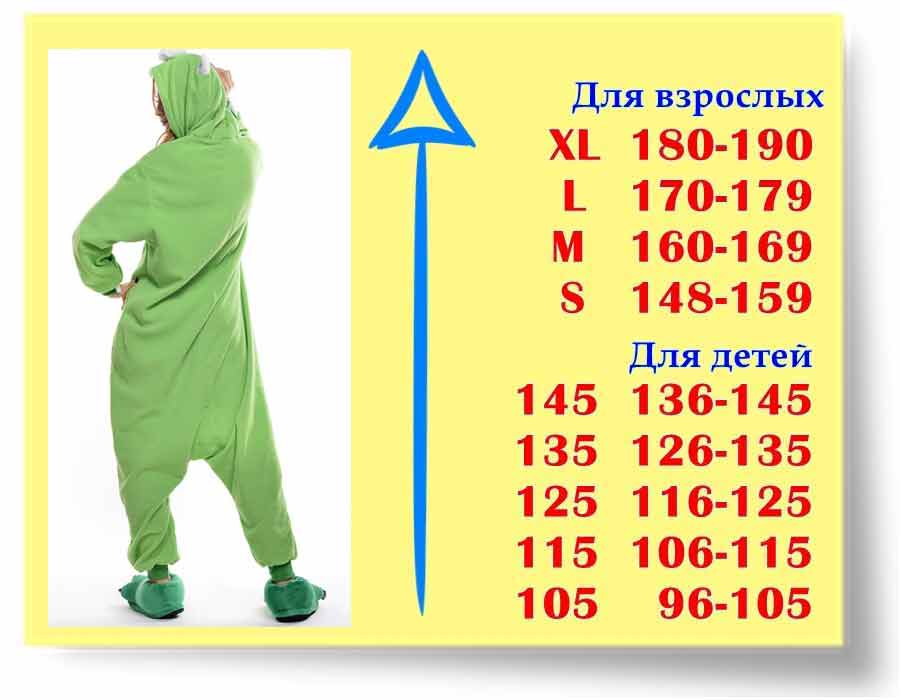 Кигуруми Майкл Вазовски размеры Кигуруми Майкл Вазовски размеры