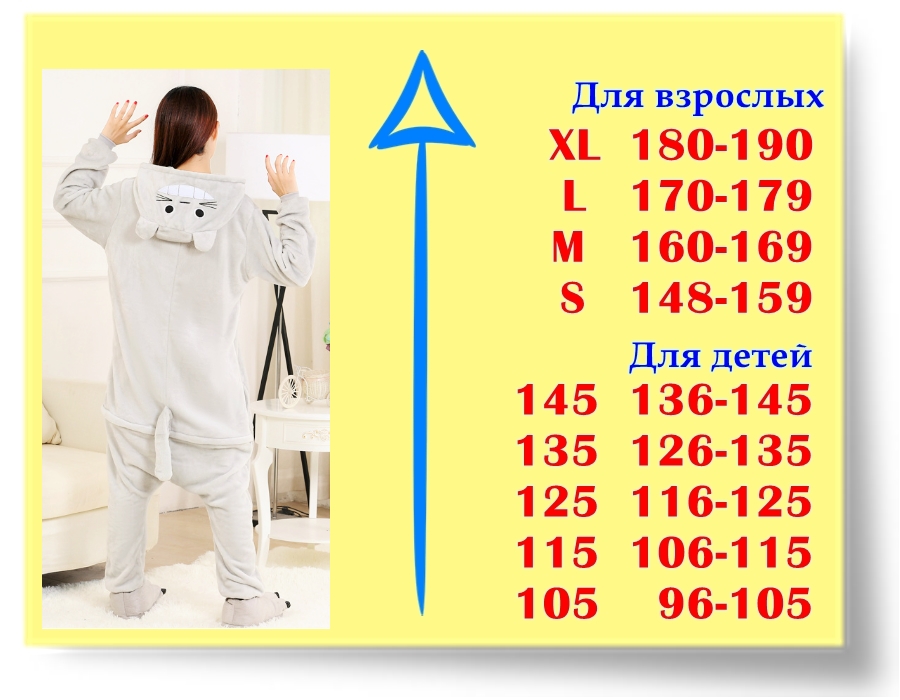 Кигуруми Тоторо— размеры Кигуруми Тоторо— размеры