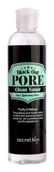Secret Key Black Out Pore Clean Toner 250 мл Тонер с древесным углем для очищения и сужения пор 