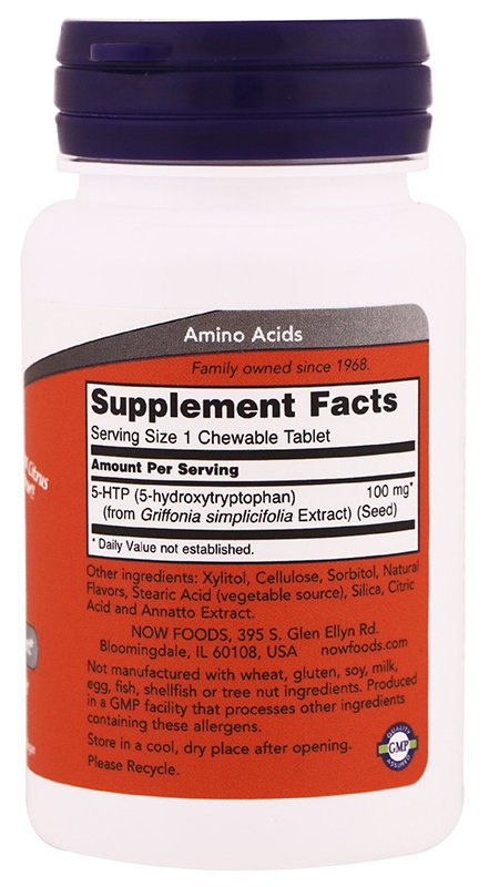 Now 5-Htp 100 mg 90 жевательных таблеток
