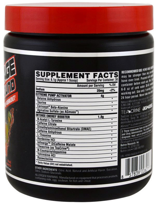 Nutrex Hemo Rage Black Underground 267 г