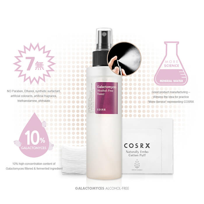 Cosrx Galactomyces Alcohol-Free Toner 150 мл Увлажняющий бесспиртовой тоник 