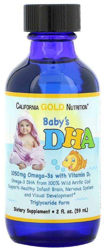California Gold Nutrition Baby's Dha Omega-3 with Vitamin D3 1050 мг 59 мл