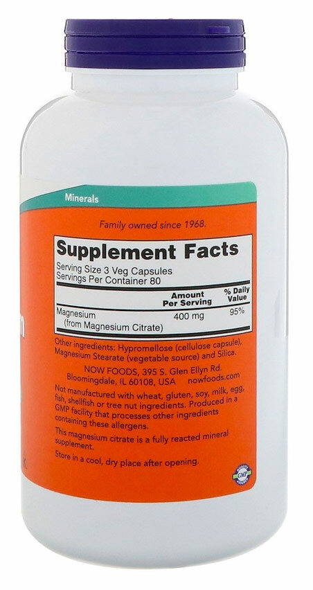 Now Magnesium Citrate Caps 240 капсул