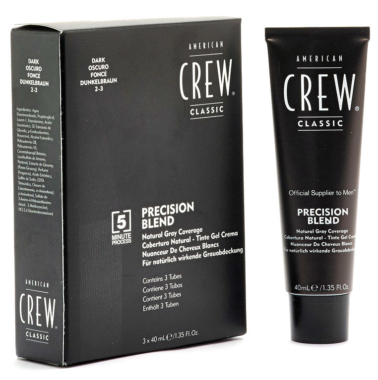 American Crew Precision Blend 2-3 Краска для седых волос темный оттенок, 3х40 мл 