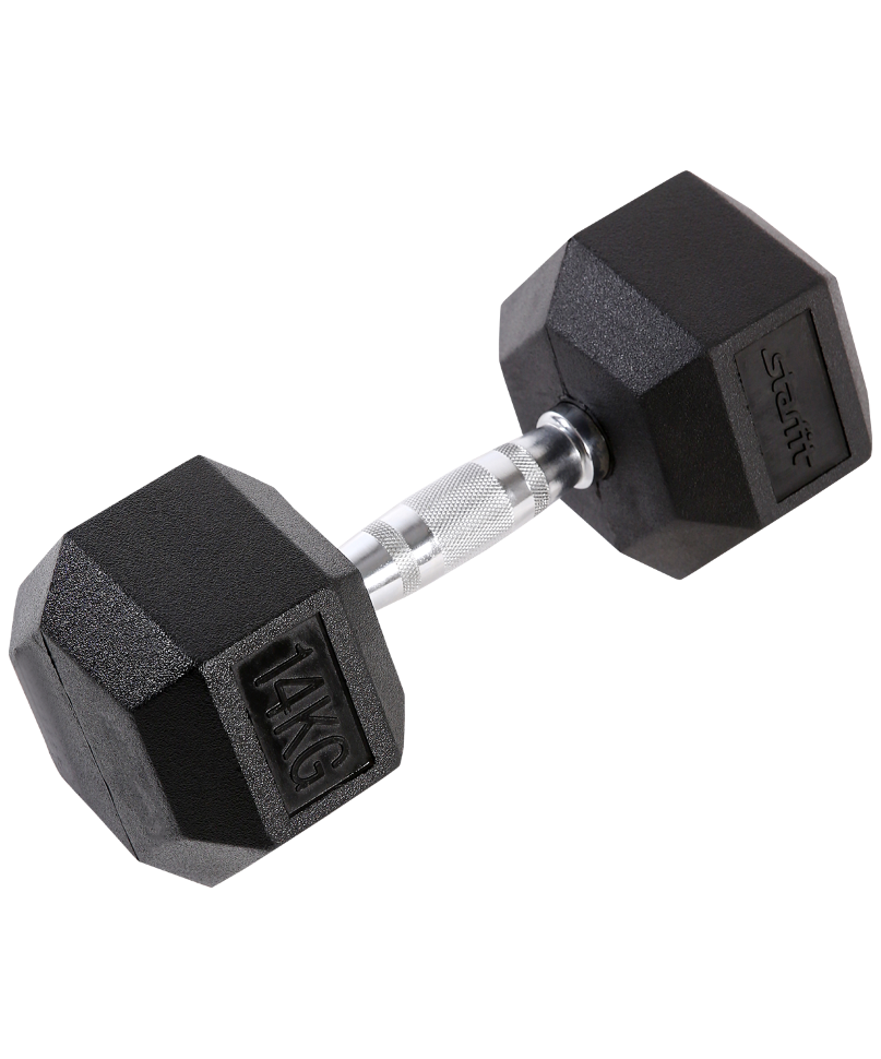 Гантель обрезиненная DB-301 14 кг, черная
