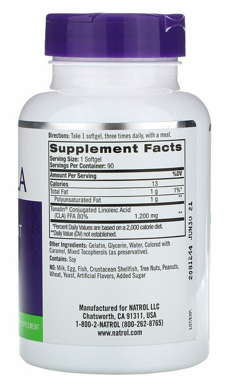 Natrol Tonalin Cla 1200 мг 90 капсул 