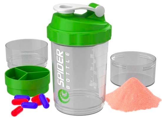  Шейкер (Gsi) Spider Bottle Maxi2Go 2 отсека 600 мл