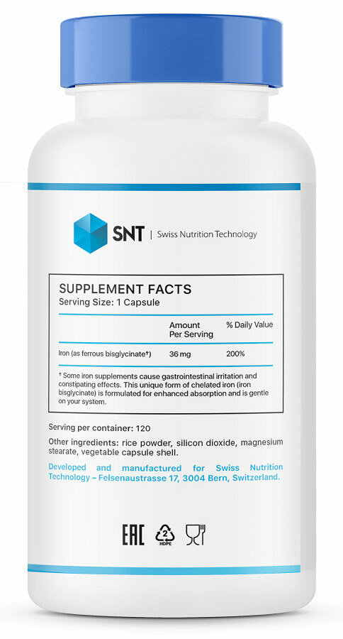 SNT Iron 36мг Ferrochel 120 капс