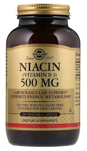 Solgar Niacin (Vitamin B3) 500 мг 250 капсул