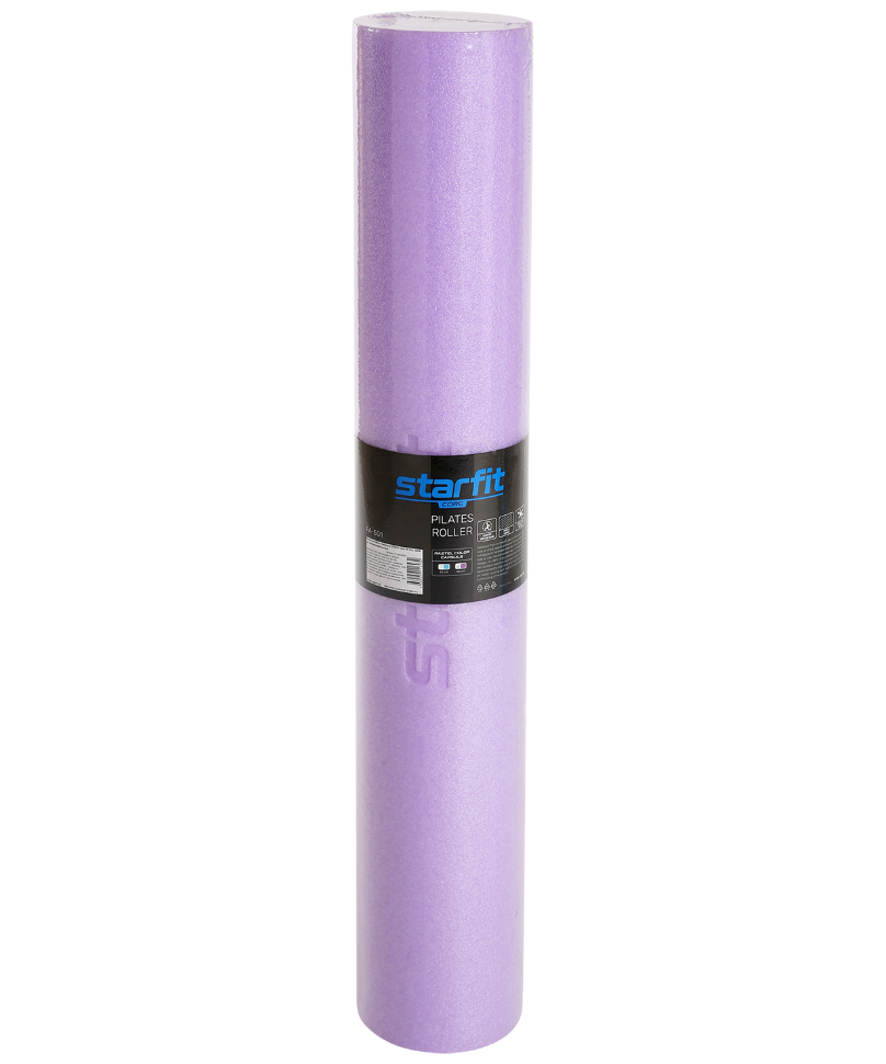Ролик для йоги и пилатеса Core FA-501, 15x90 см, фиолетовый пастель