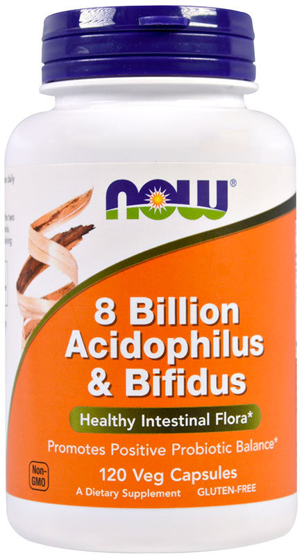 Now 8 Billion Acidophilus & Bifidus 120 капсул 