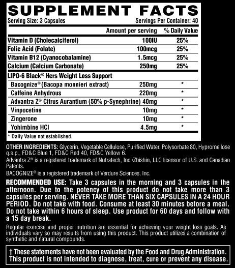 Nutrex Lipo 6 Black Hers 120 капсул