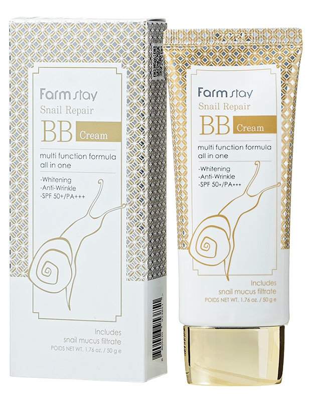FarmStay Snail Repair Bb Cream SPF50+/Pa+++ 50 г Восстанавливающий Вв-крем с улиточным муцином 
