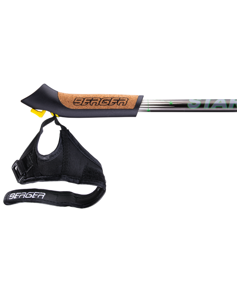 Палки для скандинавской ходьбы Starfall, 77-135 см, 2-секционные, чёрный/белый/ярко-зелёный
