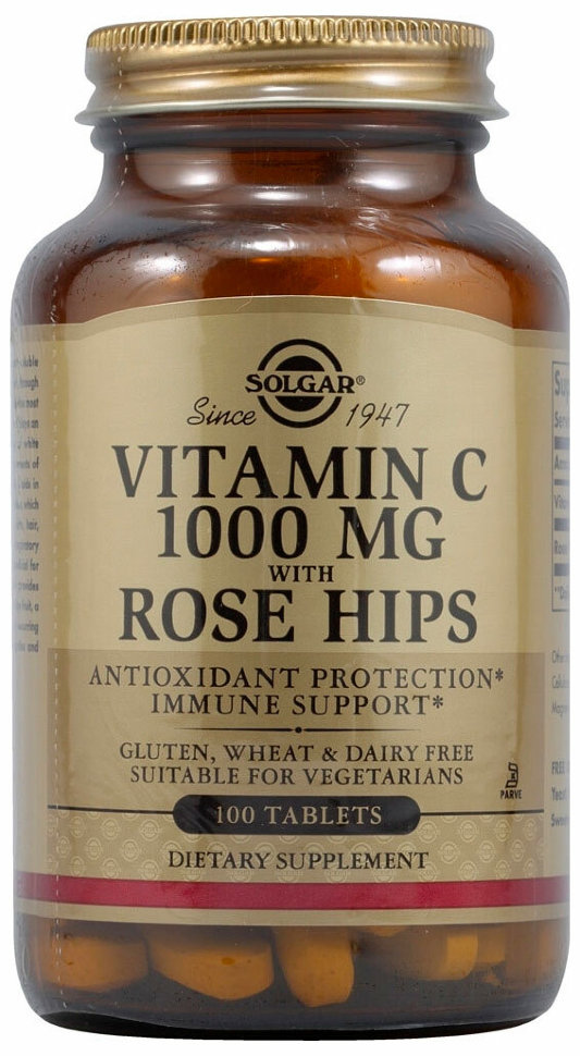 Solgar Vitamin C 1000 мг with Rose Hips 100 таблеток