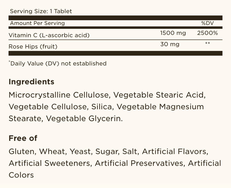 Solgar Vitamin C 1500 мг with Rose Hips 180 таблеток