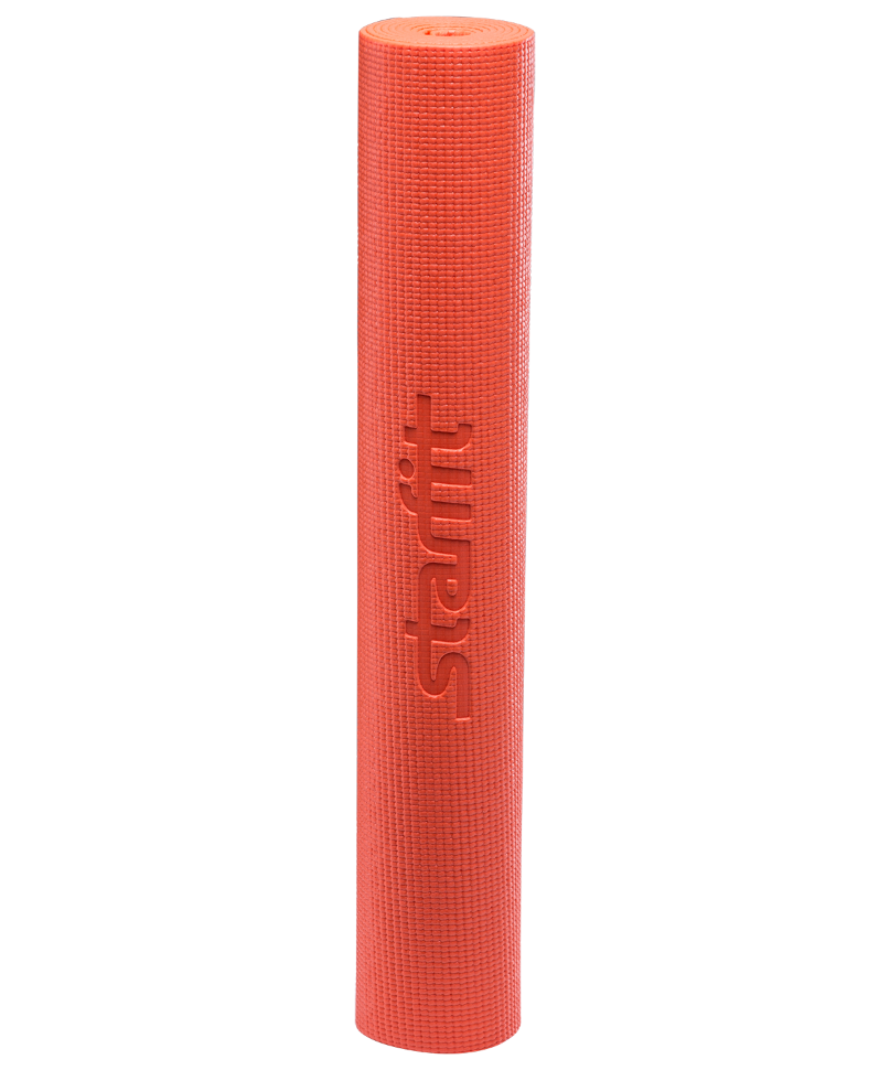 Коврик для йоги FM-101, PVC, 173x61x0,4 см, оранжевый Коврик для йоги FM-101, PVC, 173x61x0,4 см, оранжевый