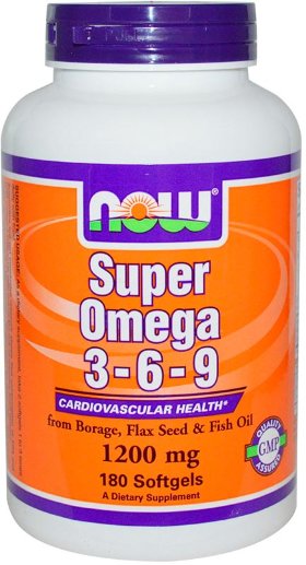 Now Super Omega 3-6-9 1200 мг 180 гелевых капсул