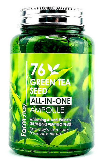 FarmStay 76 Green Tea Seed All-in-One Ampoule 250 мл Многофункциональная сыворотка с семенами зеленого чая 