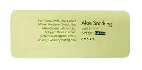Cosrx Aloe Soothing Sun Cream SPF50 Pa+++ Sample Крем для лица солнцезащитный с алое пробник 