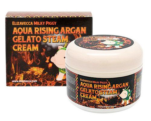 Elizavecca Milky Piggy Aqua Rising Argan Gelato Steam Cream 100 г Паровой увлажняющий крем с маслом арганы 