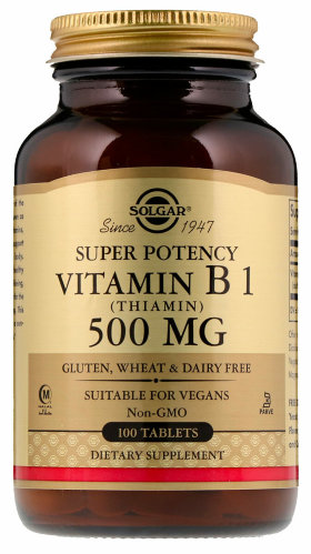 Solgar Vitamin B1 500 мг (Thiamin) Super Potency 100 таблеток