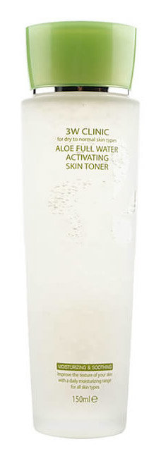 3W Clinic Aloe Full Water Activating Skin Toner 150 мл Увлажняющий тонер с экстрактом алоэ