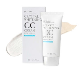 3W Clinic Crystal Whitening Cc Cream SPF50 Pa+++ тон 01 (светло-бежевый) 50 мл Кристаллизированный отбеливающий Сс крем для лица