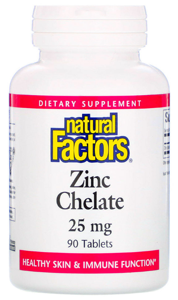 Natural Factors Хелатный цинк 25 мг 90 таблеток