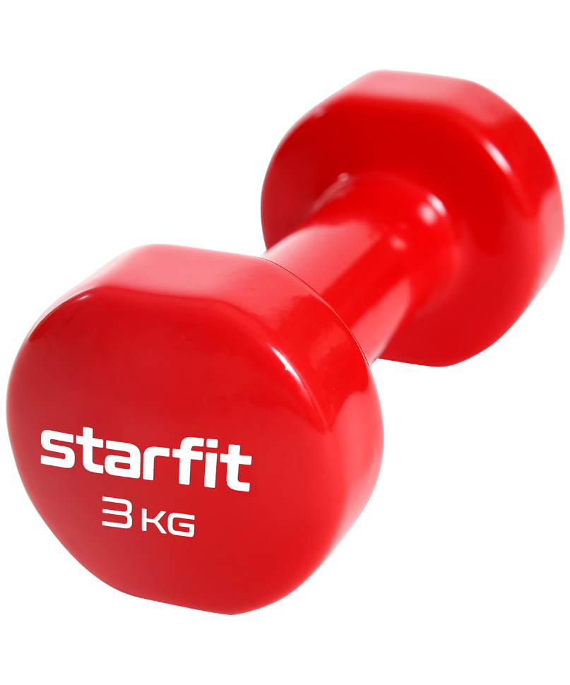 Гантель виниловая Core DB-101, 3 кг,  красный