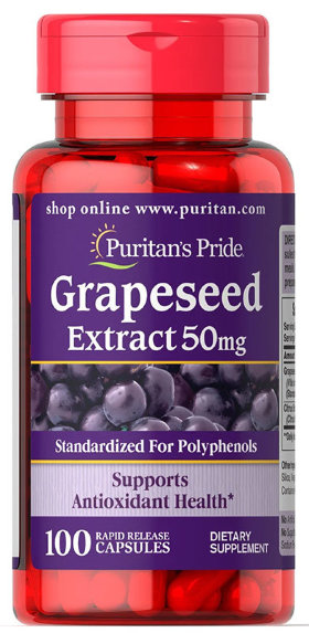 Puritan's Pride Grapeseed Extract 50 мг 100 капсул