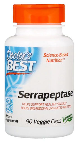 Doctor's Best Serrapeptase 40000 Spu Серрапептаза, 90 капсул