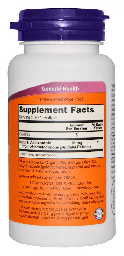 Now Astaxanthin 10 мг 60 капсул 
