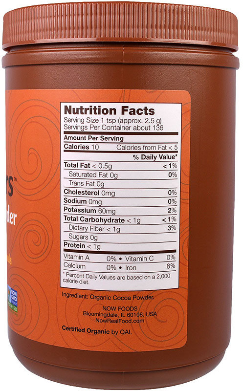 Now Organic Cocoa Powder 340 г