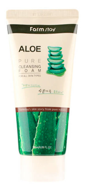 FarmStay Aloe Pure Cleansing Foam 180 мл Пенка для умывания с экстрактом алоэ