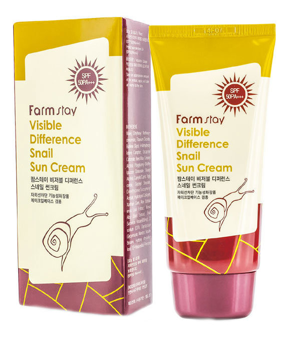 FarmStay Visible Difference Snail Sun Cream SPF50/Pa+++ 70 г Солнцезащитный крем 