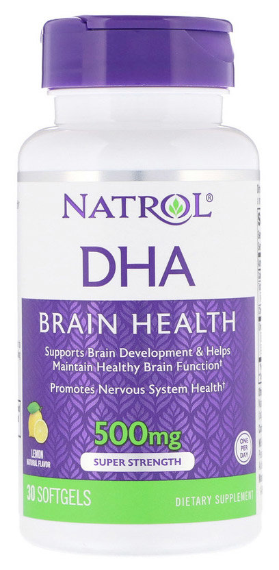 Natrol DHA 500 Brain Health 30 Softgels (Lemon)