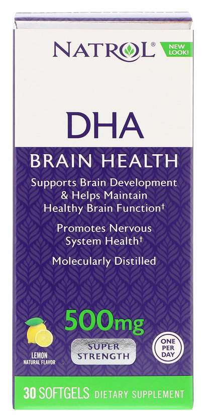 Natrol DHA 500 Brain Health 30 Softgels (Lemon)