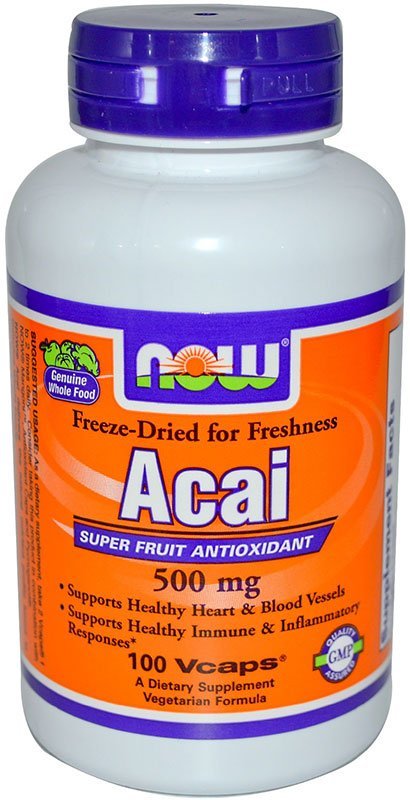 Now Acai 500 мг 100 капсул 