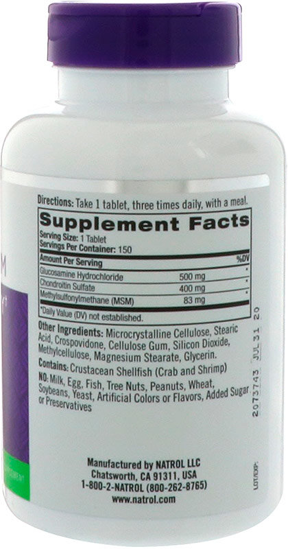Natrol Glucosamine + Chondroitin + Msm 150 таблеток 