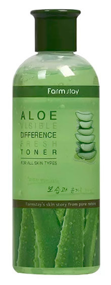 FarmStay Aloe Visible Difference Fresh Toner 350 мл Освежающий тонер с экстрактом алоэ вера 