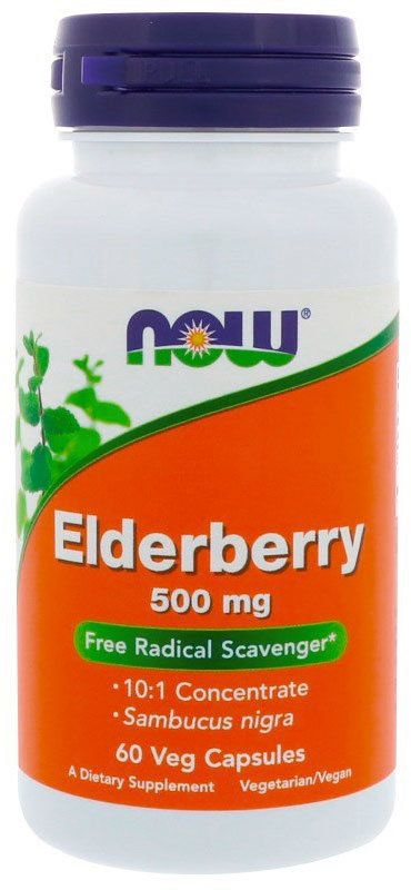 Now Elderberry 500 мг 60 капсул 