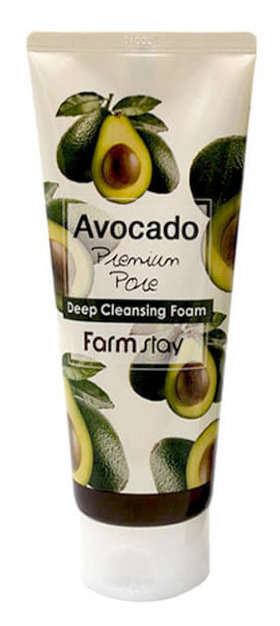 FarmStay Avocado Premium Pore Deep Cleansing Foam 180 мл Очищающая пенка с экстрактом авокадо