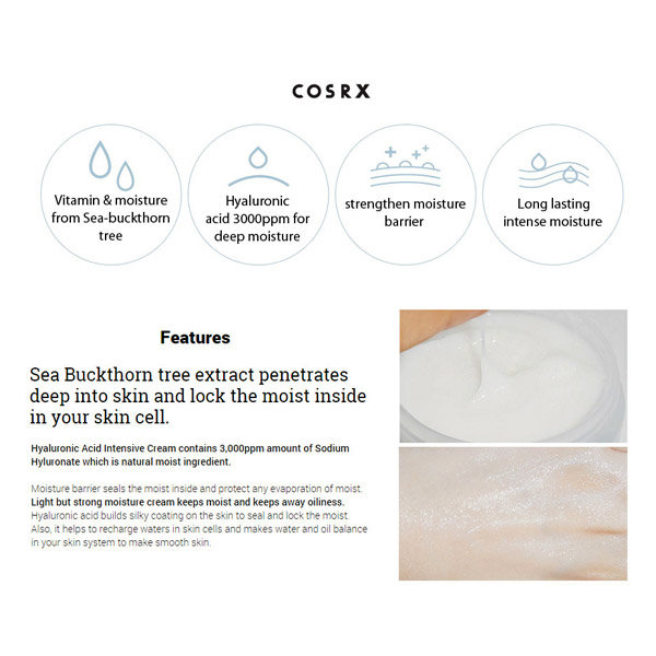 Cosrx Hyaluronic Acid Intensive Cream 100 мл Интенсивно увлажняющий крем с гиалуроновой кислотой 