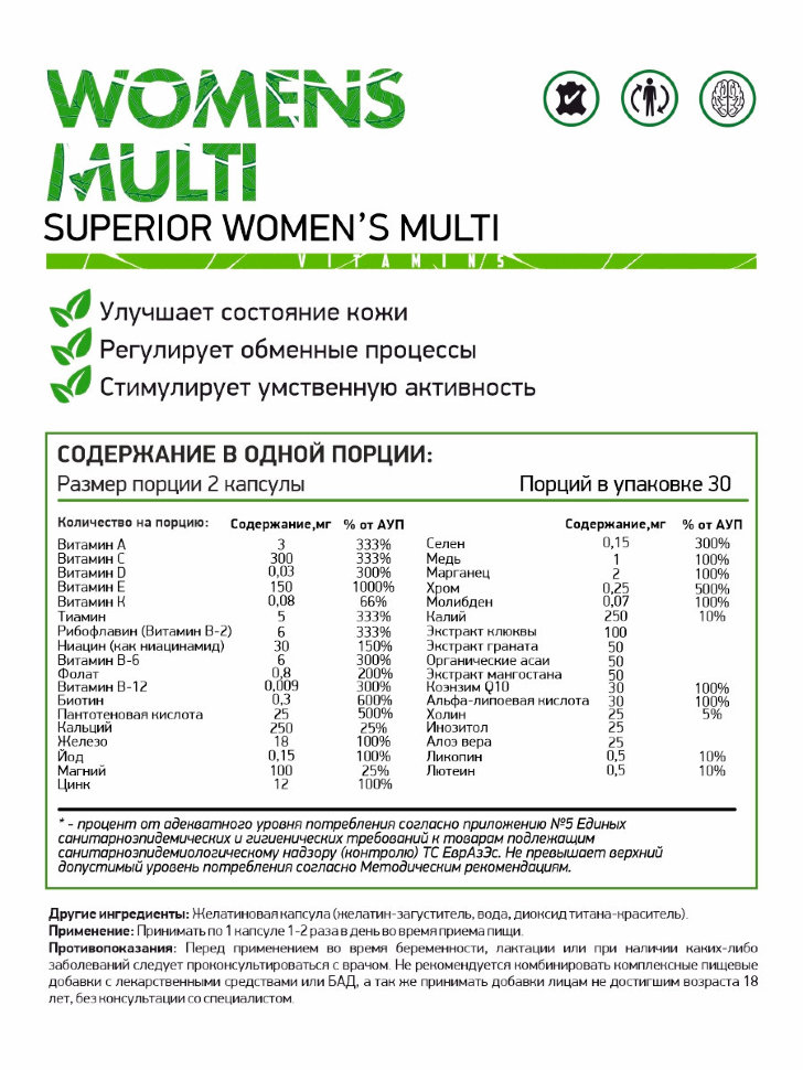 NaturalSupp Womens Multi 60 капсул