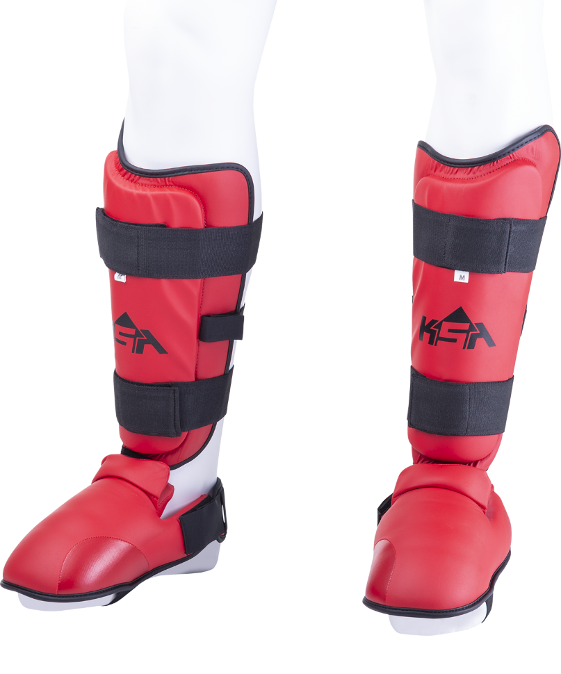 Защита голень-стопа Force Red, к/з, детский Защита голень-стопа Force Red, к/з, детский