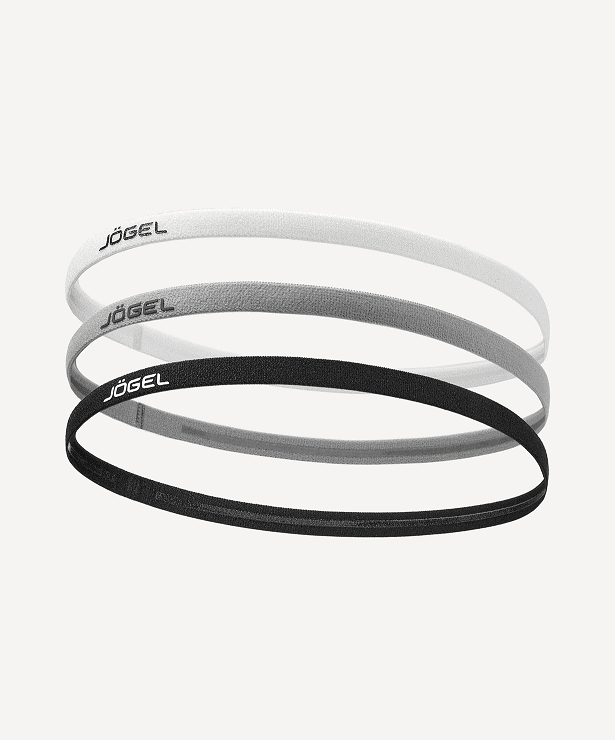 Спортивные резинки на голову JÖGEL CAMP Training Headbands 3 Pack, черный/серый/белый