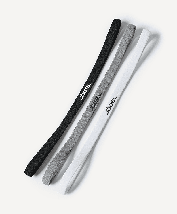Спортивные резинки на голову JÖGEL CAMP Training Headbands 3 Pack, черный/серый/белый
